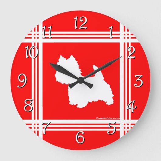 Westin Silhouette Rot Große Wanduhr (Vorderseite)