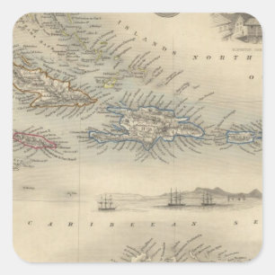 Westindien-Inseln 3 Quadratischer Aufkleber