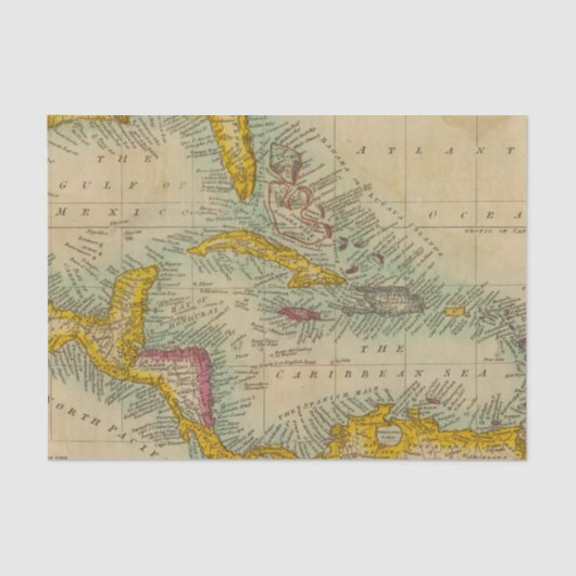 Westindien-Inseln Seidenpapier (Vorderseite)