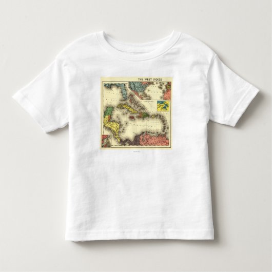 WestIndiesPanoramic MapWest Inseln Kleinkind T-shirt (Vorderseite)