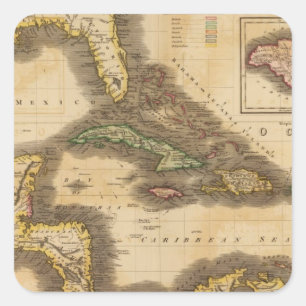 Westindische Inseln Quadratischer Aufkleber