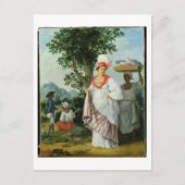 Westindische Kreolweibchen mit ihrem schwarzen Ser Postkarte (Vorderseite)