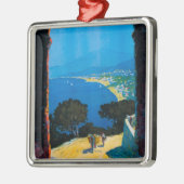 Westitaliener-Riviera-Reise-Plakat Silbernes Ornament (Links)