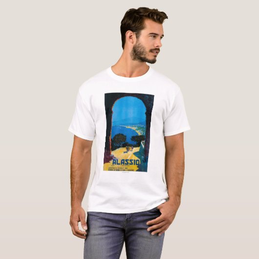 Westitaliener-Riviera-Reise-Plakat T-Shirt (Vorne ganz)