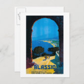 Westitalienische Riviera Reiseplakat Postkarte (Vorne/Hinten)