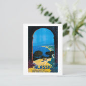 Westitalienische Riviera Reiseplakat Postkarte (Stehend Vorderseite)
