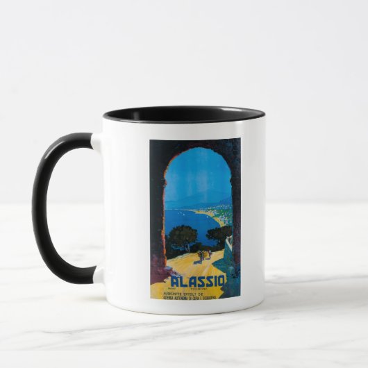 Westitalienische Riviera Reiseplakat Tasse (Links)
