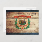 Westjordanland Staatsflagge auf altes Holzkörnchen Postkarte (Vorne/Hinten)