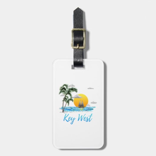 Westküste-Key-Segeln Sunset Gepäckanhänger (Vorderseite vertikal)