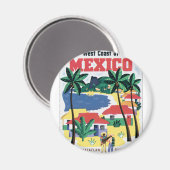 Westküste Mexikos farbenfrohe Grafik Magnet (Vorderseite/Rückseite)