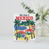 Westküste Mexikos farbenfrohe Grafik Postkarte (Stehend Vorderseite)