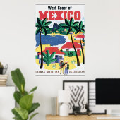 Westküste Mexikos Vintage Travel Poster Artwork (Heimbüro)