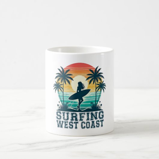 Westküste Surfen Kaffeetasse (Mittel)