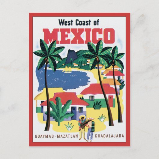 Westküste von Mexiko Vintag Postkarte (Vorderseite)