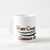 Westküsten-Schäferhund-Fan-Gang Kaffeetasse (Vorderseite Links)