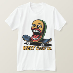 Westküsten-Skateboard-Kunst T-Shirt