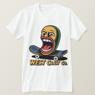 Westküsten-Skateboard-Kunst T-Shirt
