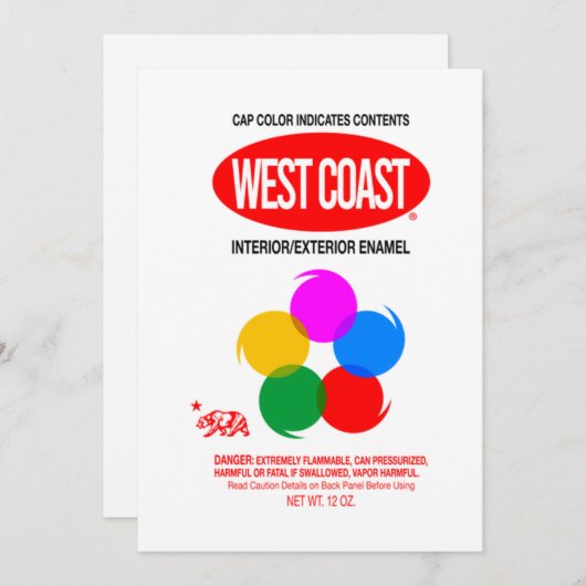 WESTKÜSTENGRAFFITI EINLADUNG (Vorne/Hinten)