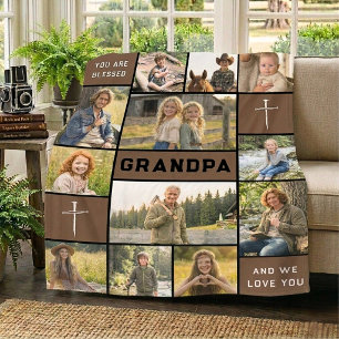 Westlich Braun 12 Foto Benutzerdefiniert Großvater Fleecedecke