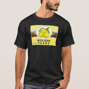 Westliche Birnen - Vintage-Fruchtschachtel-Etikett T-Shirt