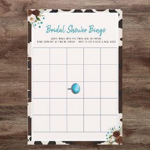 Westliche Boho-Wildblumen-Brautparty-Bingo-Spiel Einladung
