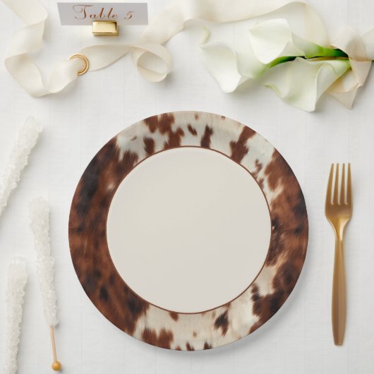 Westliche braune Creme-Kuhleder-Hochzeit Pappteller (Hochzeit)