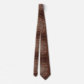 Westliche braune Kunstleder-Tie mit Werkzeugmuster Krawatte (Rückseite)