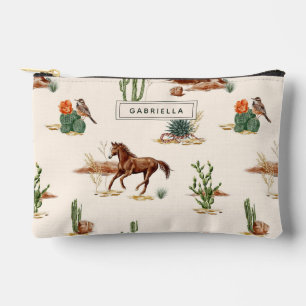 Westliche Cactus-Wüsten-Pferd-Cowgirl Personalisie Zubehörtasche