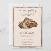 Westliche Country-Boho-Foto-QR-Code-Hochzeit Einladung (Vorderseite)