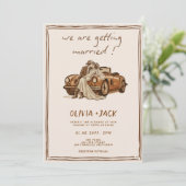 Westliche Country-Boho-Foto-QR-Code-Hochzeit Einladung (Stehend Vorderseite)