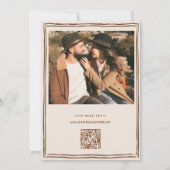 Westliche Country-Boho-Foto-QR-Code-Hochzeit Einladung (Rückseite)