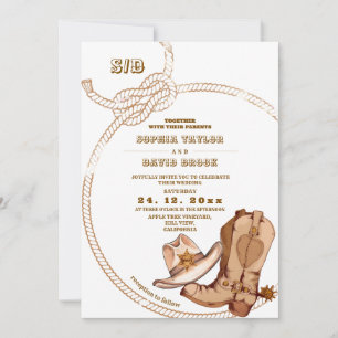 westliche Cowboy-Rustico-Hochzeit  Einladung