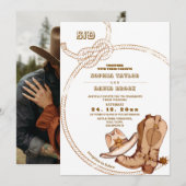westliche Cowboy-Rustico-Hochzeit  Einladung (Vorne/Hinten)