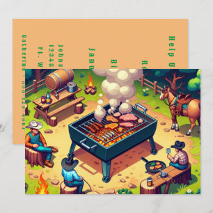 Westliche Cowboys Kochen Grillen Benutzerdefiniert Einladung