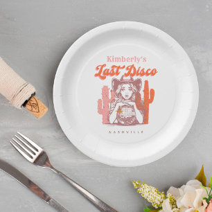 Westliche Cowgirl Letzte Disco-Junggesellinnenpart Pappteller