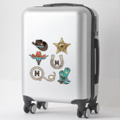 Westliche Elemente mit Monogramm ID1318 Aufkleber (Koffer)