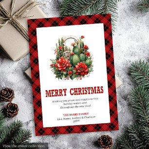 Westliche Farmhaus-Buffalo-Weihnachtsgrüße Feiertagskarte