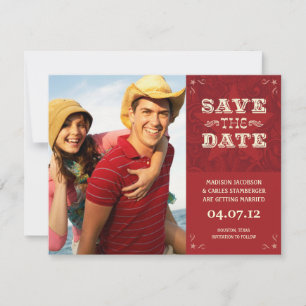 Westliche Foto-Save-the-Date-Karte Save The Date