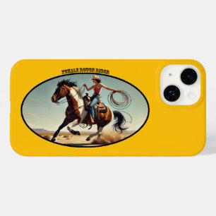Westliche Frau Cowgirl auf einem Pferd mit einem S Case-Mate iPhone 14 Hülle