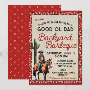 Westliche Good Ol' Dad Barbeque-Einladung Einladung