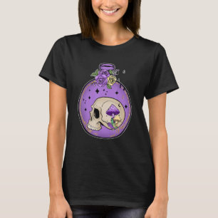 Westliche Halloween-Hexenschädel-Flaschen-Grafik-K T-Shirt