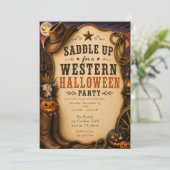 Westliche Halloween-Party Einladung (Stehend Vorderseite)