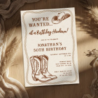 Westliche handgezeichnete Cowboystiefel-Geburtstag