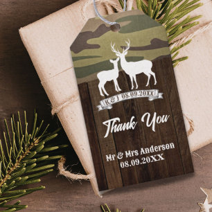 Westliche Hirsche Die Jagd ist vorbei Hochzeit Geschenkanhänger