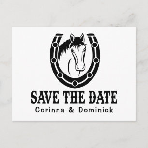 Westliche Hochzeitsankündigung Reiter Save The Dat Postkarte