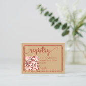 Westliche Hochzeitsdusche-Registrierungs-QR-Code-B Begleitkarte (Stehend Vorderseite)