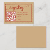 Westliche Hochzeitsdusche-Registrierungs-QR-Code-B Begleitkarte (Vorne/Hinten)