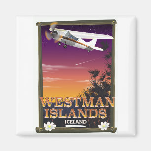 Westliche Inseln Island Reiseplakat Magnet
