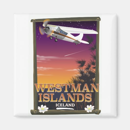 Westliche Inseln Island Reiseplakat Magnet (Vorne)