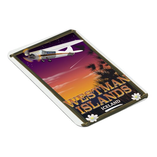 Westliche Inseln Island Reiseplakat Magnet (Rechte Seite)